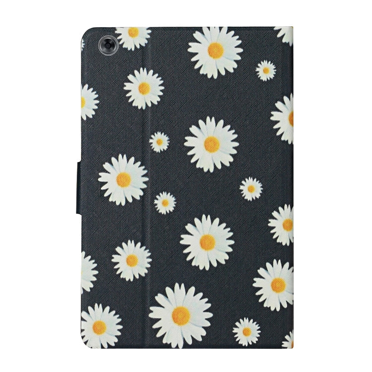 Lederhülle mit Blumenmuster und horizontaler Klappfunktion, mit Kartenfächern und Ständer, für Samsung Galaxy Tab A 8.0 2019, für Samsung Galaxy Tab A 10.1 (2019), für Samsung Galaxy Tab S5e T720, für Samsung Galaxy Tab S6 Lite