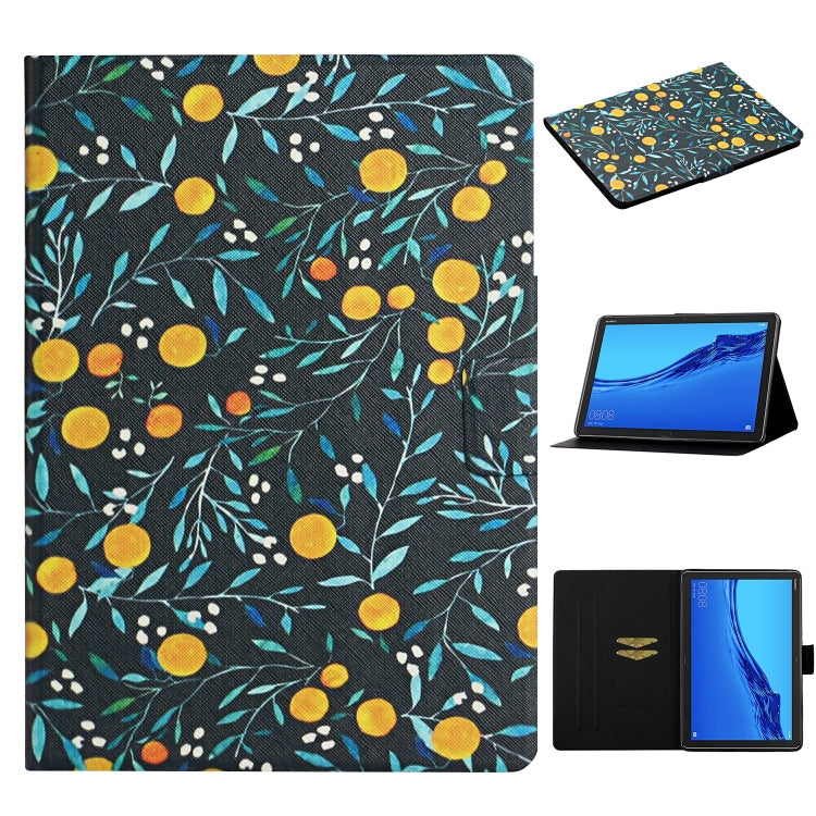 Lederhülle mit Blumenmuster und horizontaler Klappfunktion, mit Kartenfächern und Ständer, für Samsung Galaxy Tab A 8.0 2019, für Samsung Galaxy Tab A 10.1 (2019), für Samsung Galaxy Tab S5e T720, für Samsung Galaxy Tab S6 Lite