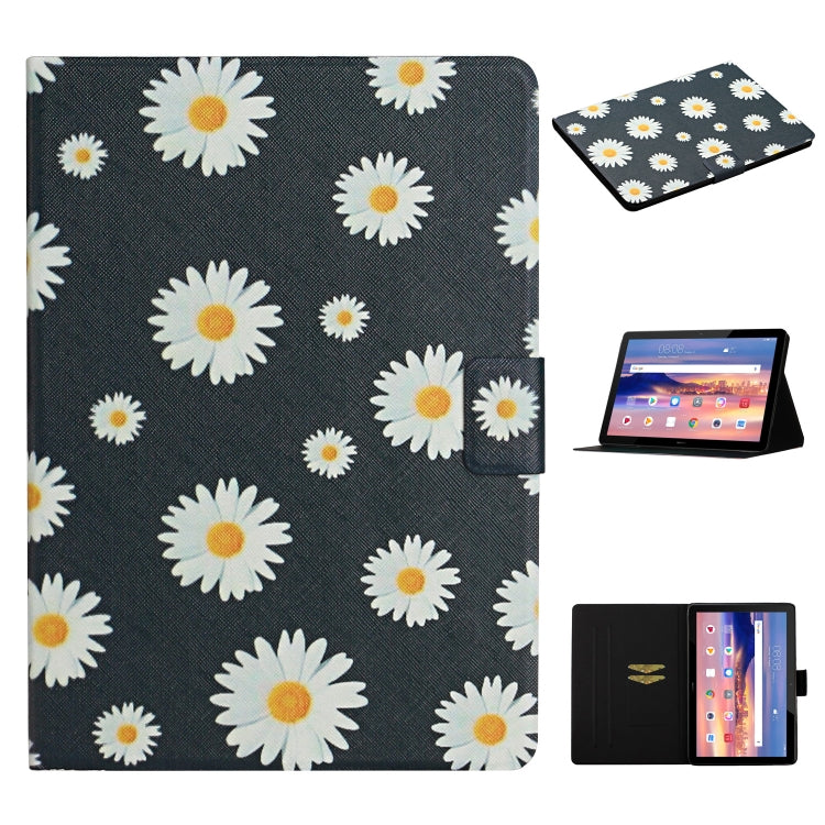 Lederhülle mit Blumenmuster und horizontaler Klappfunktion, mit Kartenfächern und Ständer, für Samsung Galaxy Tab A 8.0 2019, für Samsung Galaxy Tab A 10.1 (2019), für Samsung Galaxy Tab S5e T720, für Samsung Galaxy Tab S6 Lite