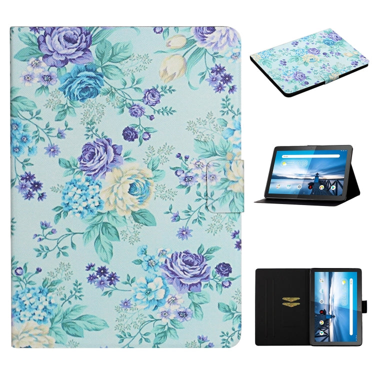 Lederhülle mit Blumenmuster und horizontaler Klappfunktion, mit Kartenfächern und Ständer, für Samsung Galaxy Tab A 8.0 2019, für Samsung Galaxy Tab A 10.1 (2019), für Samsung Galaxy Tab S5e T720, für Samsung Galaxy Tab S6 Lite