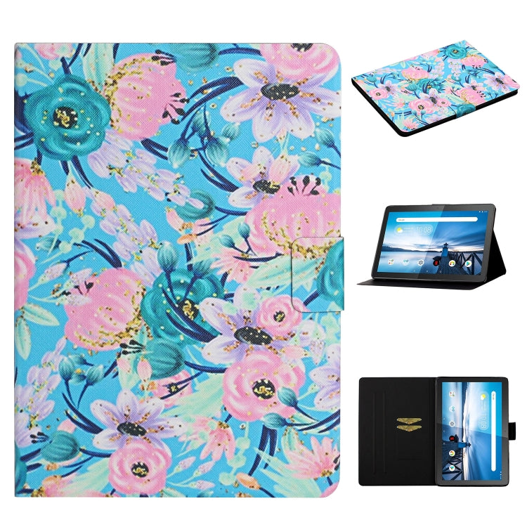 Lederhülle mit Blumenmuster und horizontaler Klappfunktion, mit Kartenfächern und Ständer, für Samsung Galaxy Tab A 8.0 2019, für Samsung Galaxy Tab A 10.1 (2019), für Samsung Galaxy Tab S5e T720, für Samsung Galaxy Tab S6 Lite