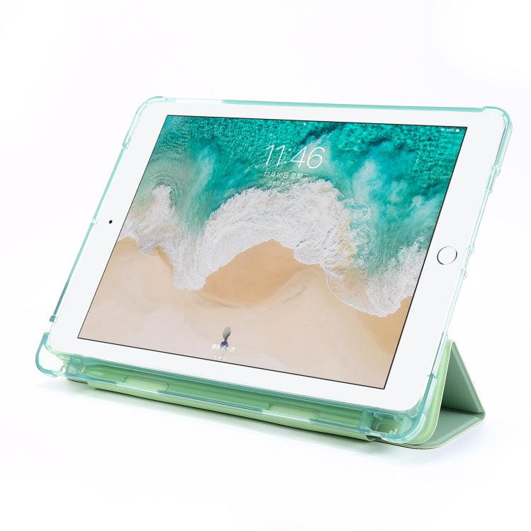 Airbag-Lederhülle mit horizontaler Klappfunktion, dreifach faltbarem Ständer und Stifthalter, für iPad 9.7 (2018) & (2017), für iPad Air 2