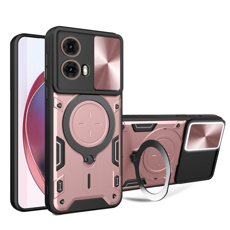 CD Texture Sliding Camshield Magnetic Holder Phone Case, For Motorola Edge 50 Neo, For Motorola Moto G85, For Motorola Edge 50 Pro Global, For Motorola Moto G24 Power