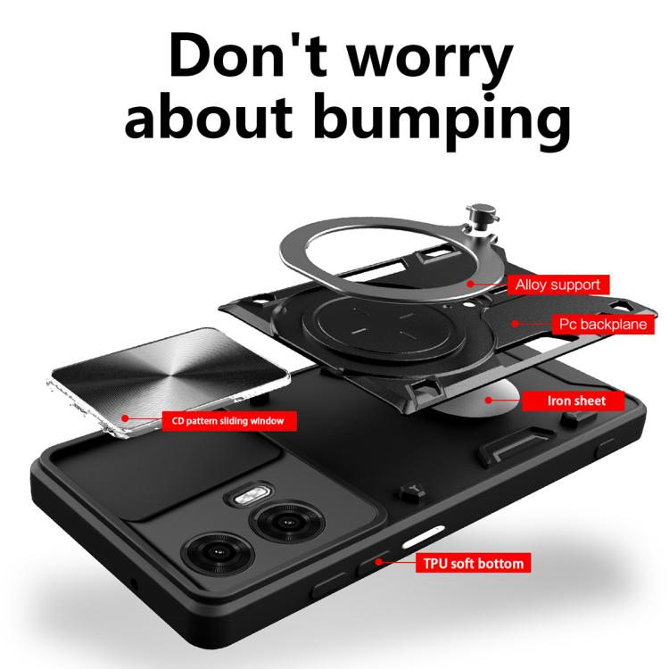 CD Texture Sliding Camshield Magnetic Holder Phone Case, For Motorola Moto E13, For Motorola Moto E22 / E22i, For Motorola Edge 30 Fusion, For Motorola Edge 30 Neo