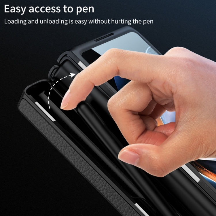 GKK Integrated Fold Hinge Leather Phone Case with Holder, For Samsung Galaxy Z Fold4