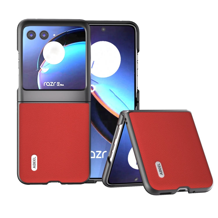 ABEEL Genuine Leather Luolai Series Phone Case, For Motorola Razr 60 Ultra, For Motorola Razr 50 Ultra, For Motorola Razr 50, For Motorola Razr 40, For Motorola Razr 40 Ultra