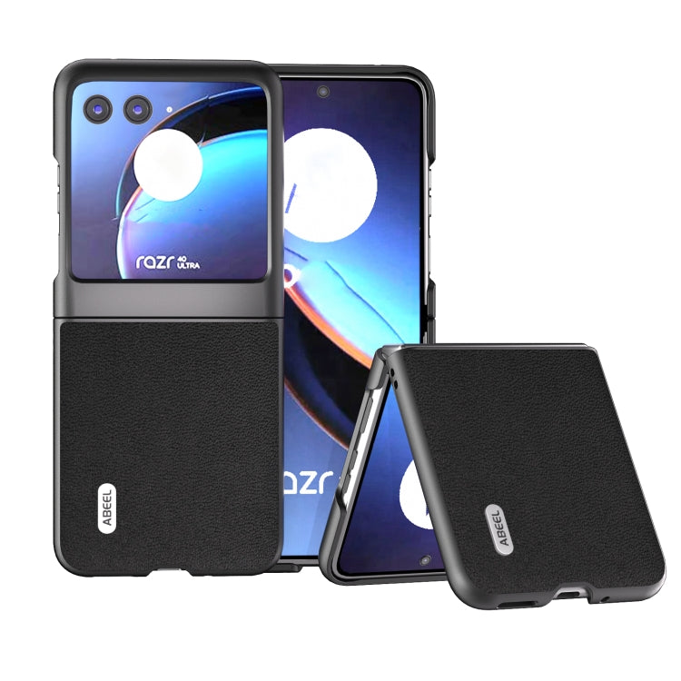 ABEEL Genuine Leather Luolai Series Phone Case, For Motorola Razr 60 Ultra, For Motorola Razr 50 Ultra, For Motorola Razr 50, For Motorola Razr 40, For Motorola Razr 40 Ultra