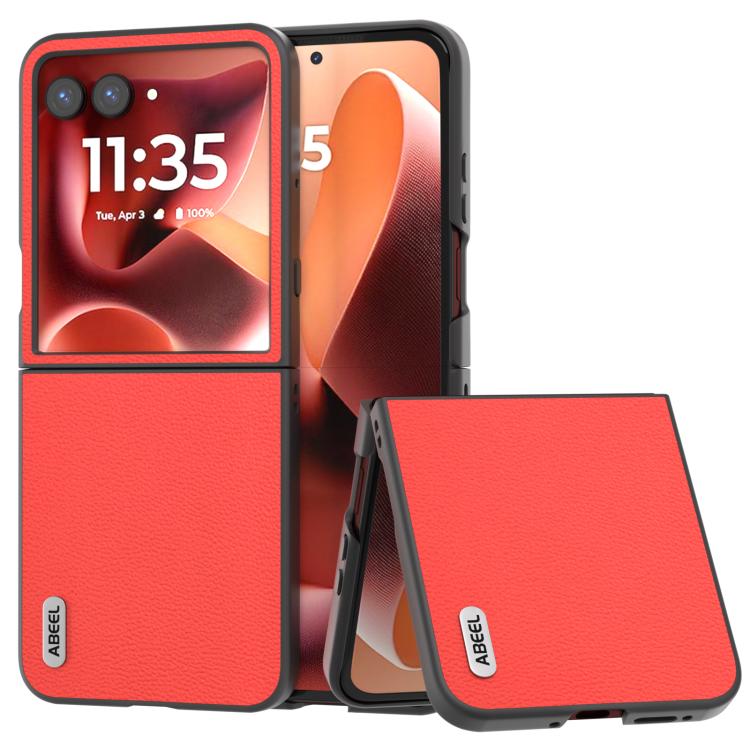 ABEEL Genuine Leather Luolai Series Phone Case, For Motorola Razr 60 Ultra, For Motorola Razr 50 Ultra, For Motorola Razr 50, For Motorola Razr 40, For Motorola Razr 40 Ultra