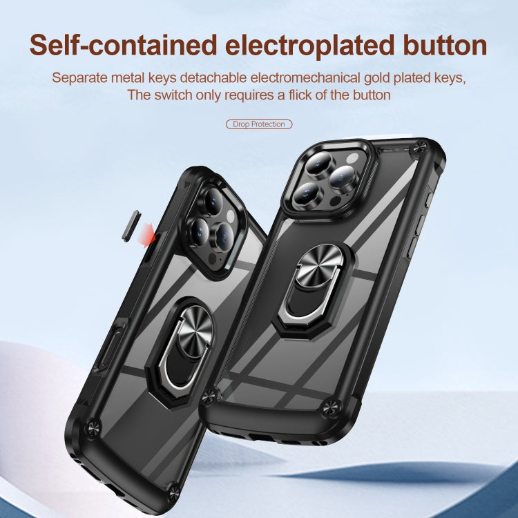 TPU + PC Objektivschutz-Handyhülle mit Ringhalter, für iPhone 16 Pro Max, für iPhone 16 Pro, für iPhone 16 Plus, für iPhone 16
