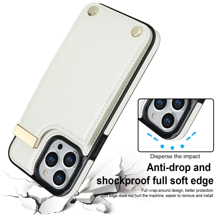 Metal Buckle Card Slots Phone Case, For iPhone 14 Pro, For iPhone 14 Pro Max, For iPhone SE 2022 / 2020 / 8 / 7, For iPhone 13 Pro Max