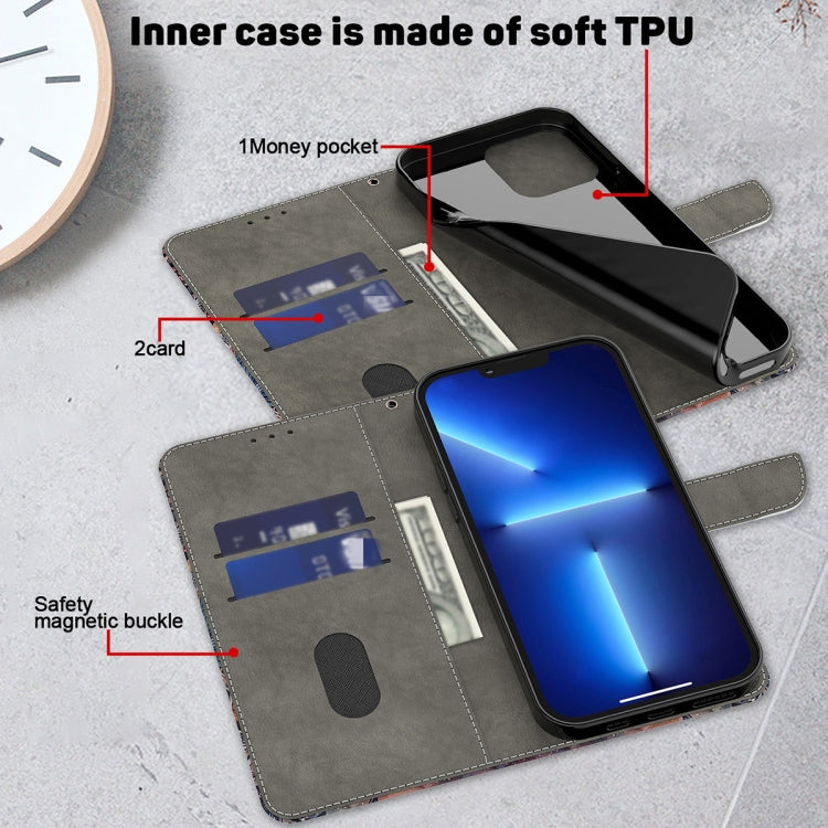For iPhone 15 Pro Max Crystal 3D Shockproof Protective Leather Phone Case(Fantastic Flower)