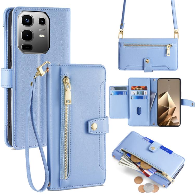 Sheep Texture Cross-body Zipper Wallet Leather Phone Case, For Infinix Note 50x 5G, For Infinix Note 50 Pro+ 5G, For Infinix Note 50 4G, For Infinix Hot 50i 4G