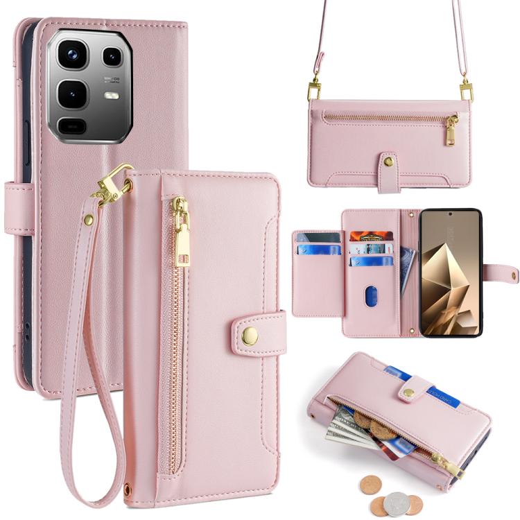 Sheep Texture Cross-body Zipper Wallet Leather Phone Case, For Infinix Note 50x 5G, For Infinix Note 50 Pro+ 5G, For Infinix Note 50 4G, For Infinix Hot 50i 4G