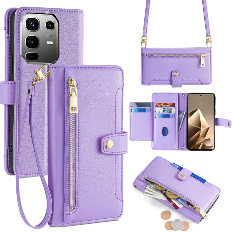 Sheep Texture Cross-body Zipper Wallet Leather Phone Case, For Infinix Note 50x 5G, For Infinix Note 50 Pro+ 5G, For Infinix Note 50 4G, For Infinix Hot 50i 4G