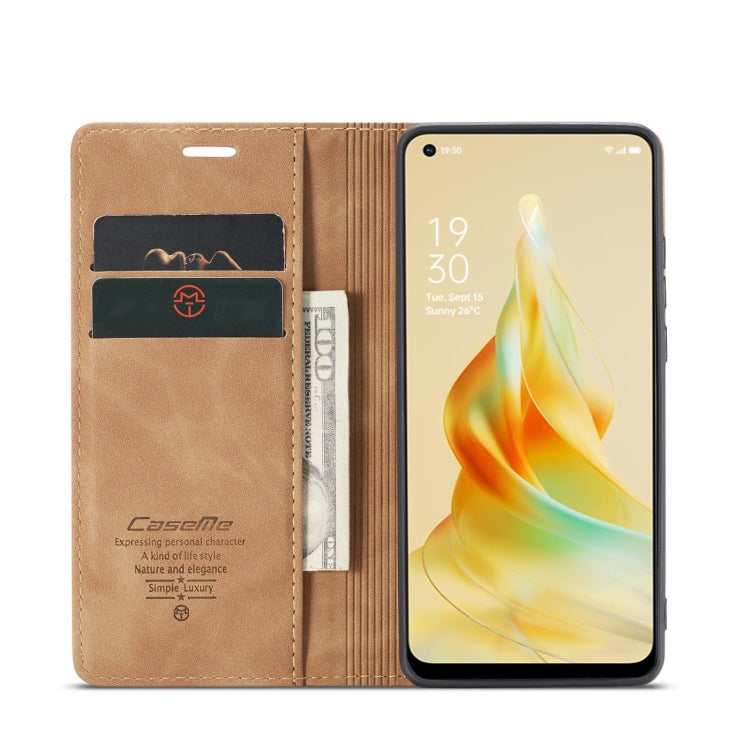 For OPPO Reno8 T 4G CaseMe 013 Multifunctional Horizontal Flip Leather Phone Case(Brown)