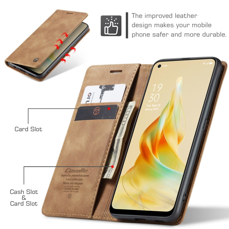 For OPPO Reno8 T 4G CaseMe 013 Multifunctional Horizontal Flip Leather Phone Case(Brown)