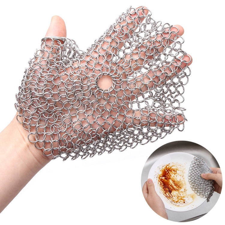 Stainless Steel Pot Scrubber Round Kitchen Cleaning Brush Heavy Duty Cookware Cleaner
