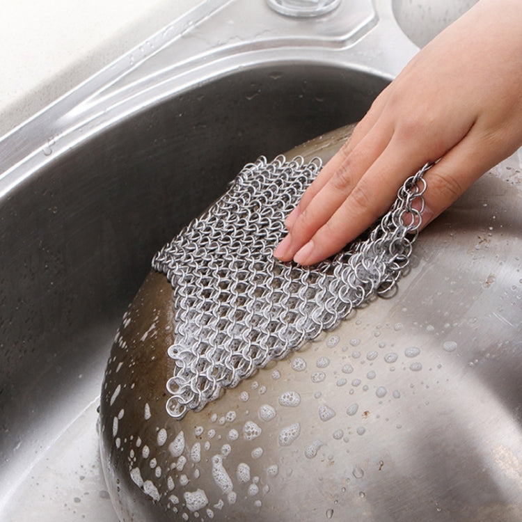 Stainless Steel Pot Scrubber Round Kitchen Cleaning Brush Heavy Duty Cookware Cleaner