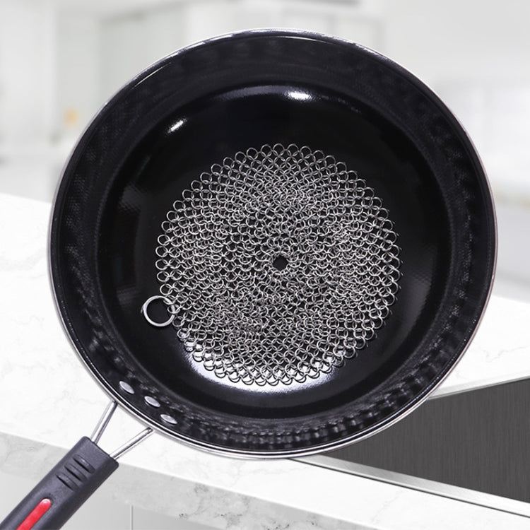 Stainless Steel Pot Scrubber Round Kitchen Cleaning Brush Heavy Duty Cookware Cleaner