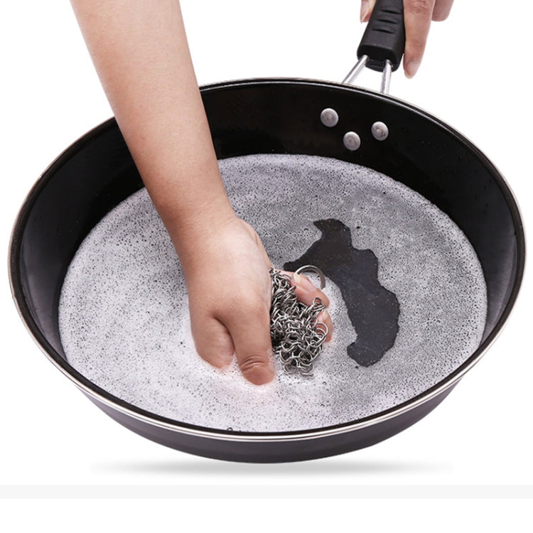 Stainless Steel Pot Scrubber Round Kitchen Cleaning Brush Heavy Duty Cookware Cleaner