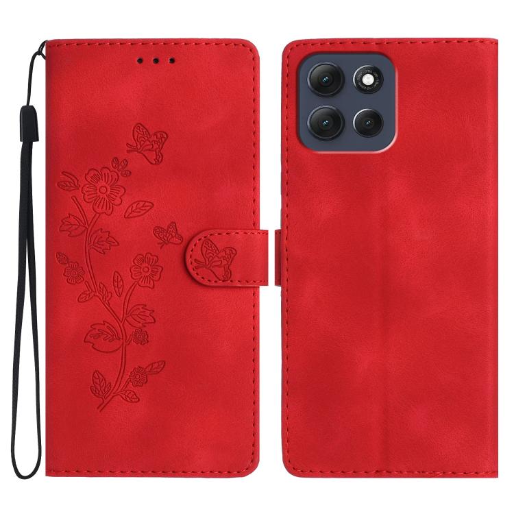 Flower Butterfly Embossing Pattern Leather Phone Case, For Motorola Moto G57 5G, For Motorola Moto G67 Power 5G, For Motorola Moto G86 Power, For Motorola Moto G86 5G