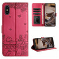 Cat Embossing Pattern Leather Phone Case with Lanyard, For iPhone XS Max, For iPhone X, For iPhone 7 Plus / 8 Plus