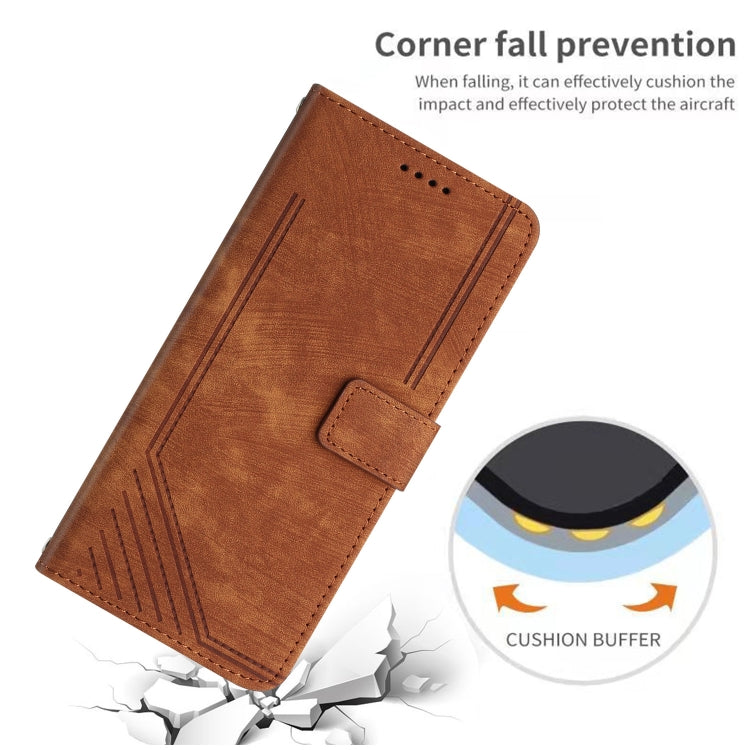 Skin Feel Stripe Pattern Leather Phone Case with Lanyard, For Infinix Hot 50 Pro+ 4G, For Infinix Note 40 5G, For Infinix GT 20 Pro, For Infinix Note 40 Pro 4G / 5G
