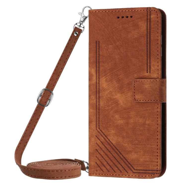 Skin Feel Stripe Pattern Leather Phone Case with Lanyard, For Infinix Note 50 Pro+, For Infinix Note 50 4G / 50 Pro 4G, For Infinix Hot 50 Pro 4G, For Infinix Hot 50i