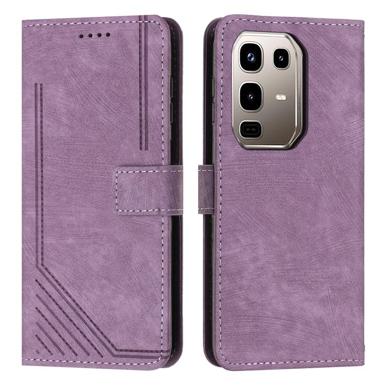 Skin Feel Stripe Pattern Leather Phone Case with Lanyard, For Infinix Smart 10 4G, For Infinix GT 30 Pro, For Infinix Note 50s, For Infinix Note 50x