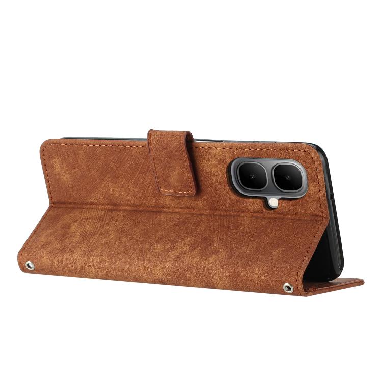 Skin Feel Stripe Pattern Leather Phone Case with Lanyard, For Infinix Smart 10 4G, For Infinix GT 30 Pro, For Infinix Note 50s, For Infinix Note 50x