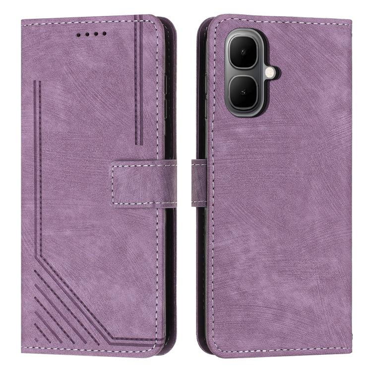 Skin Feel Stripe Pattern Leather Phone Case with Lanyard, For Infinix Smart 10 4G, For Infinix GT 30 Pro, For Infinix Note 50s, For Infinix Note 50x