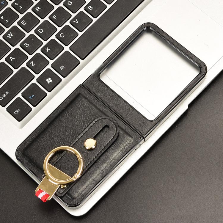 Wristband Leather Back Phone Case, For Tecno Phantom V Flip2, For Tecno Phantom V Fold2, For Tecno Phantom V Fold