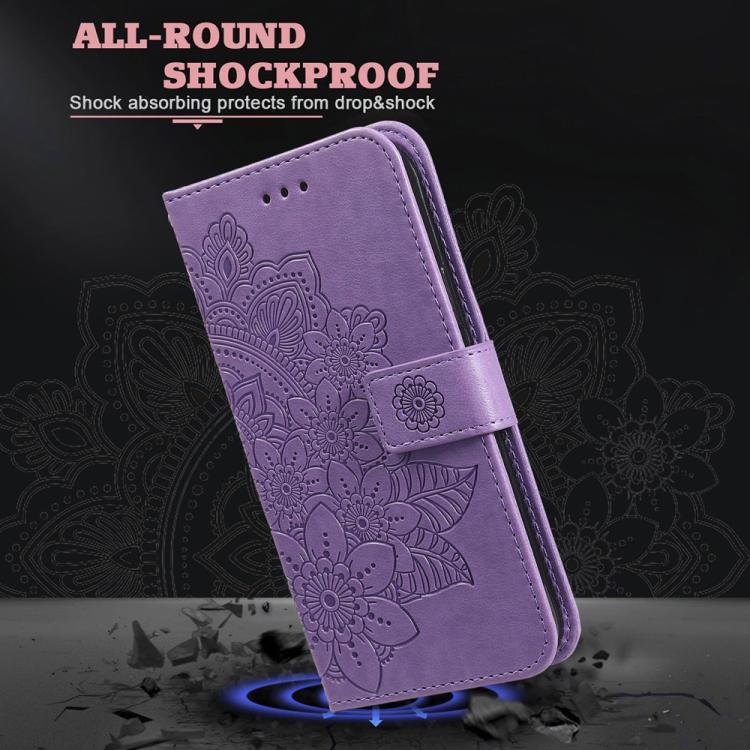 Seven-petal Flowers Embossing Leather Phone Case, For Google Pixel 11 Pro XL, For Google Pixel 11 / Pixel 11 Pro, For Google Pixel 10a, For Google Pixel 9a