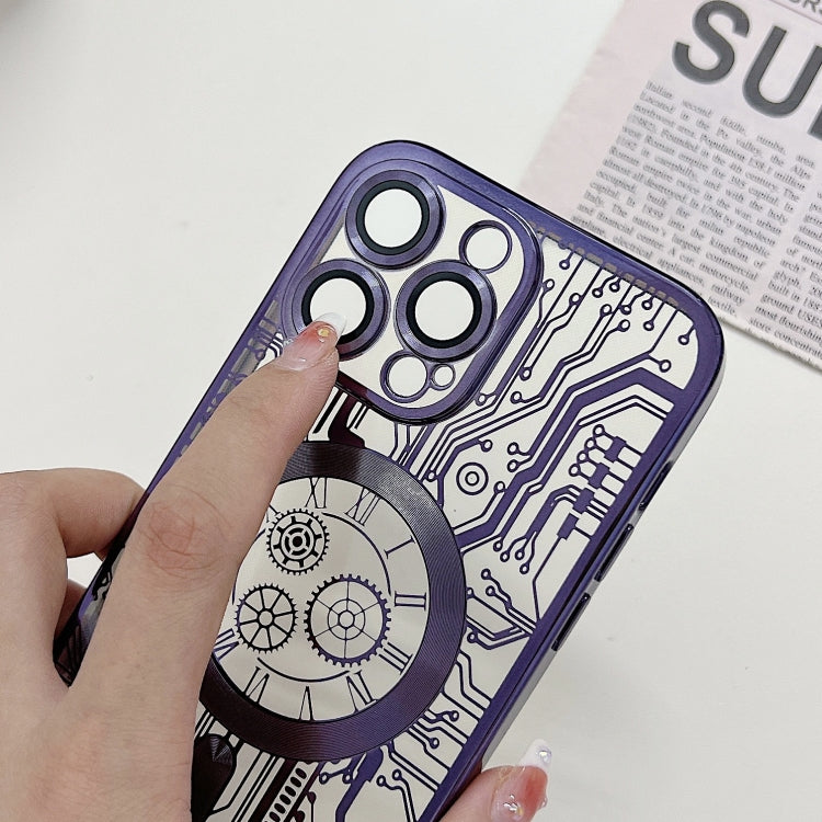 Electroplated Circuit Board Pattern MagSafe Phone Case, For iPhone 13, For iPhone 12, For iPhone 12 Pro Max