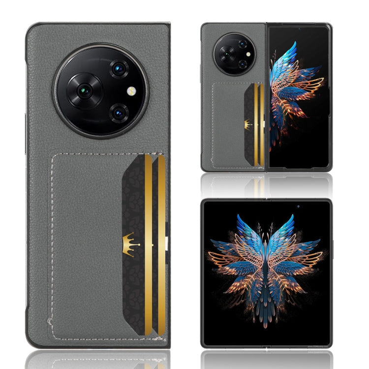 Litchi Texture Card Slots Back Cover Phone Case, For Tecno Phantom V Flip2, For Tecno Phantom V Fold2, For Tecno Phantom V Fold