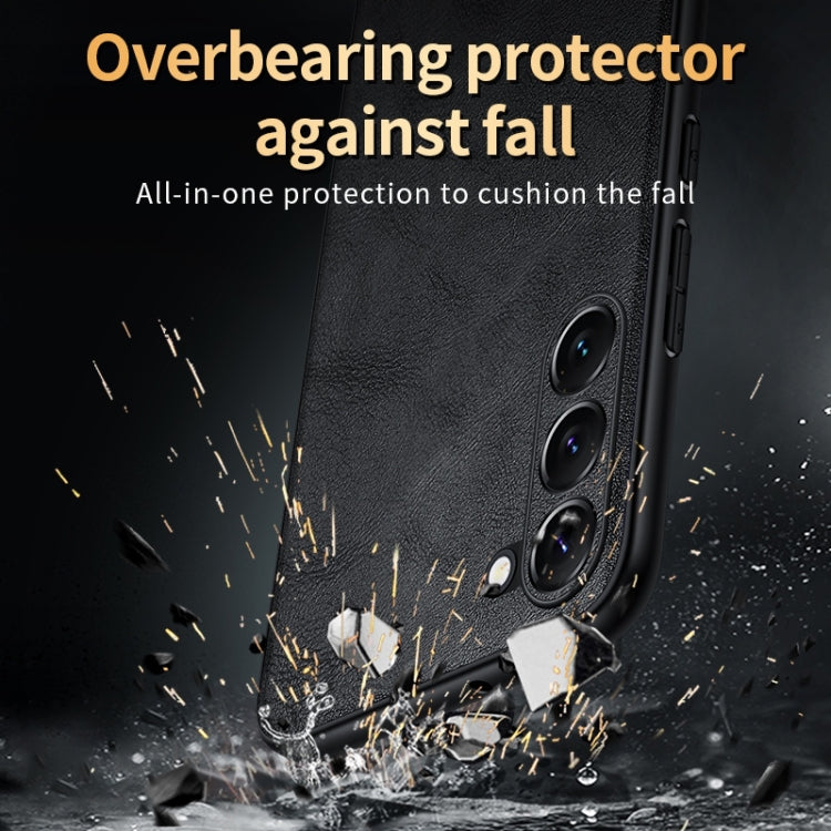 SULADA Shockproof TPU Hybrid Handmade Leather Phone Case, For Samsung Galaxy S23 5G