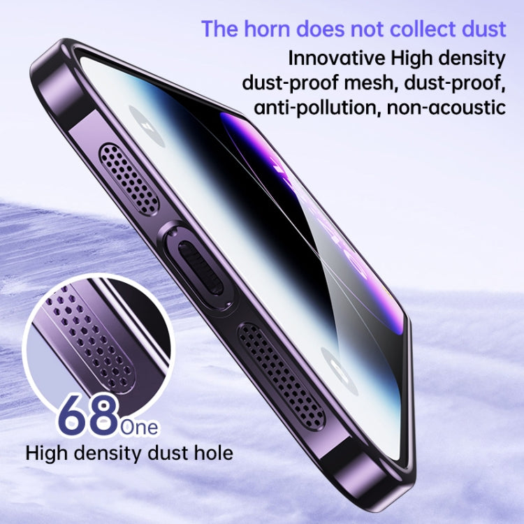For iPhone 14 Plus SULADA Electroplated Transparent Glittery TPU Phone Case(Black)