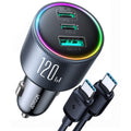 JOYROOM JR-CCN07 120W Dual PD+QC3.0 3-Port Kfz-Ladegerät (Dunkelgrau)