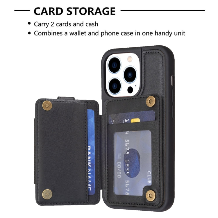 For iPhone 14 Pro Max BF27 Metal Ring Card Bag Holder Phone Case(Black)