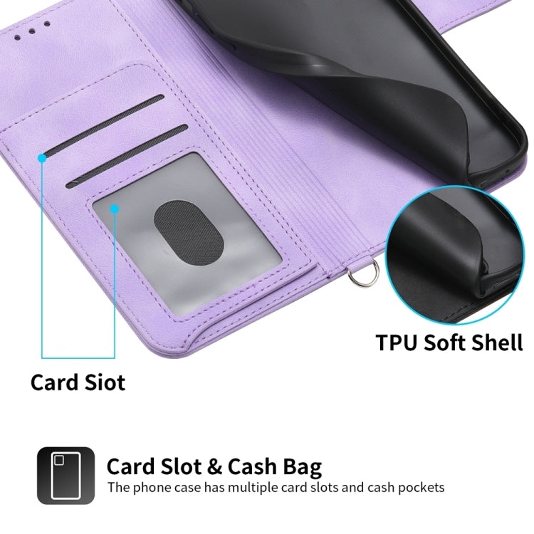 For OnePlus Ace 3V Skin-feel Flowers Embossed Wallet Leather Phone Case(Purple)