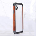 R-JUST Metal + Wood Frame Protective Case, For iPhone 11, For iPhone 11 Pro, For iPhone 11 Pro Max, For iPhone X / XS, For iPhone XS Max, For iPhone XR