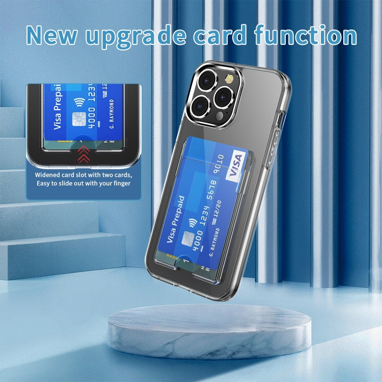 For iPhone 15 Pro Max Crystal Clear Wallet Air Bag Phone Case(Transparent)