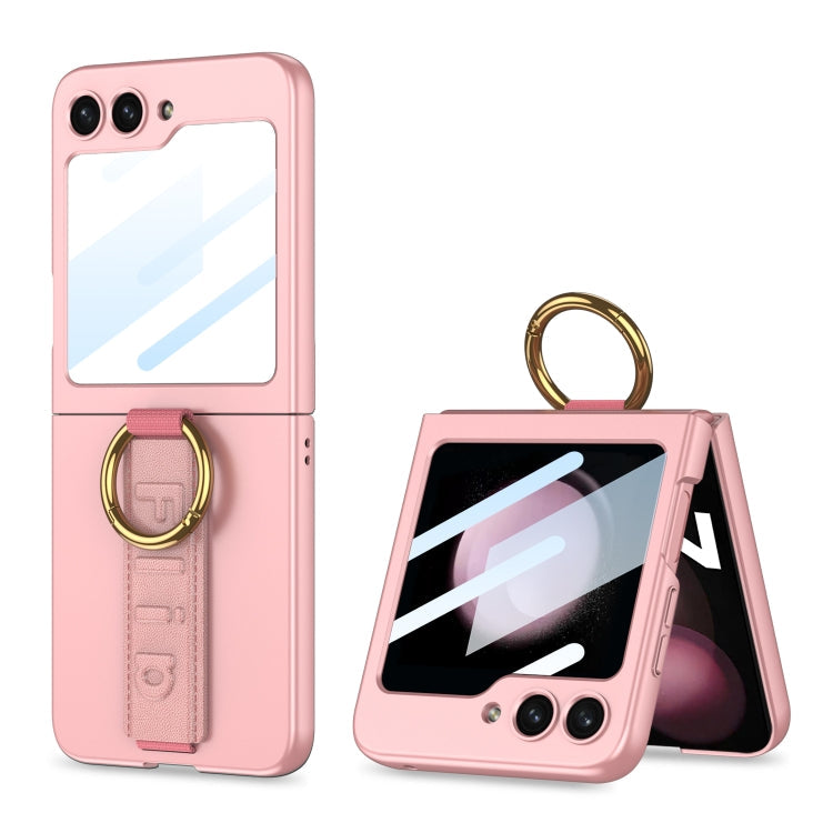 GKK Integrated Ultrathin Shockproof Phone Case with Ring Wrist Strap, For Samsung Galaxy Z Flip7 5G, For Samsung Galaxy Z Flip6, For Samsung Galaxy Z Flip5, For Samsung Galaxy Z Flip4 5G, For Samsung Galaxy Z Flip3 5G