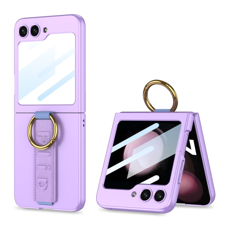 GKK Integrated Ultrathin Shockproof Phone Case with Ring Wrist Strap, For Samsung Galaxy Z Flip7 5G, For Samsung Galaxy Z Flip6, For Samsung Galaxy Z Flip5, For Samsung Galaxy Z Flip4 5G, For Samsung Galaxy Z Flip3 5G