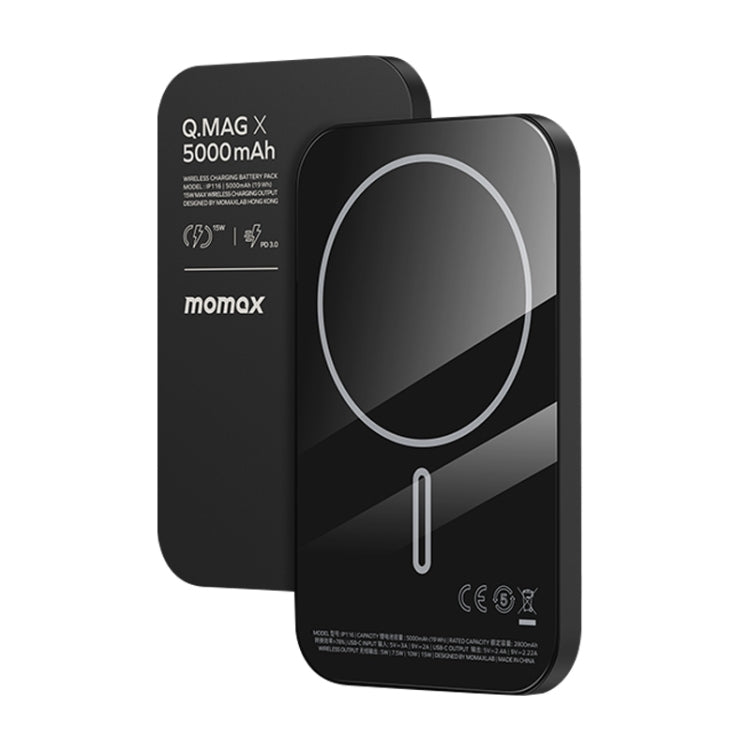 MOMAX Q.MAG X Portable Metal Magnetic Wireless Power Bank, 5000mAh, 20000mAh