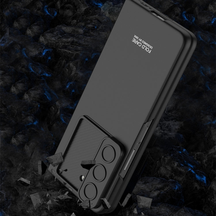 For Samsung Galaxy Z Fold5 GKK Integrated Ultra-thin Sliding Camshield Flip Phone Case(Light Blue)