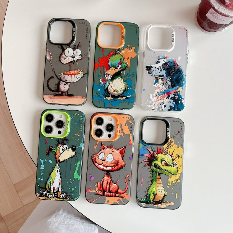 Handyhülle aus PC + TPU im Tierfell-Ölgemälde-Design, für iPhone 17 Pro