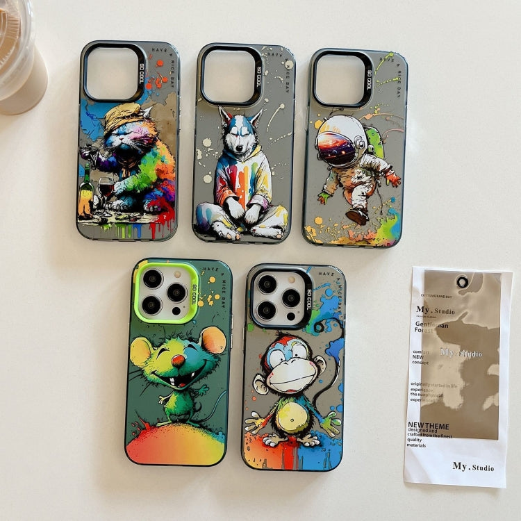 Handyhülle aus PC + TPU im Tierfell-Ölgemälde-Design, für iPhone 11 Pro