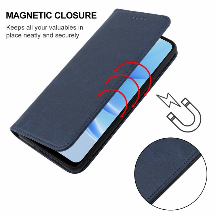 For OPPO A17 / A17K Magnetic Closure Leather Phone Case(Blue)