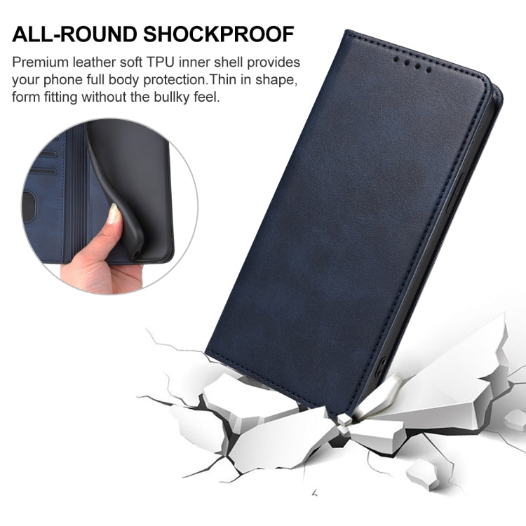 For OPPO A17 / A17K Magnetic Closure Leather Phone Case(Blue)
